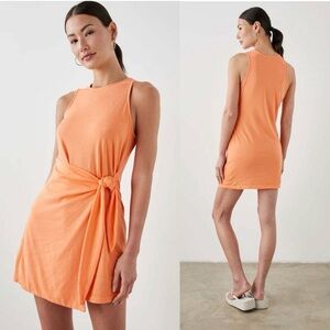 Rails Meara Jersey Cotton Wrap Dress Sunrise Coral Size Large